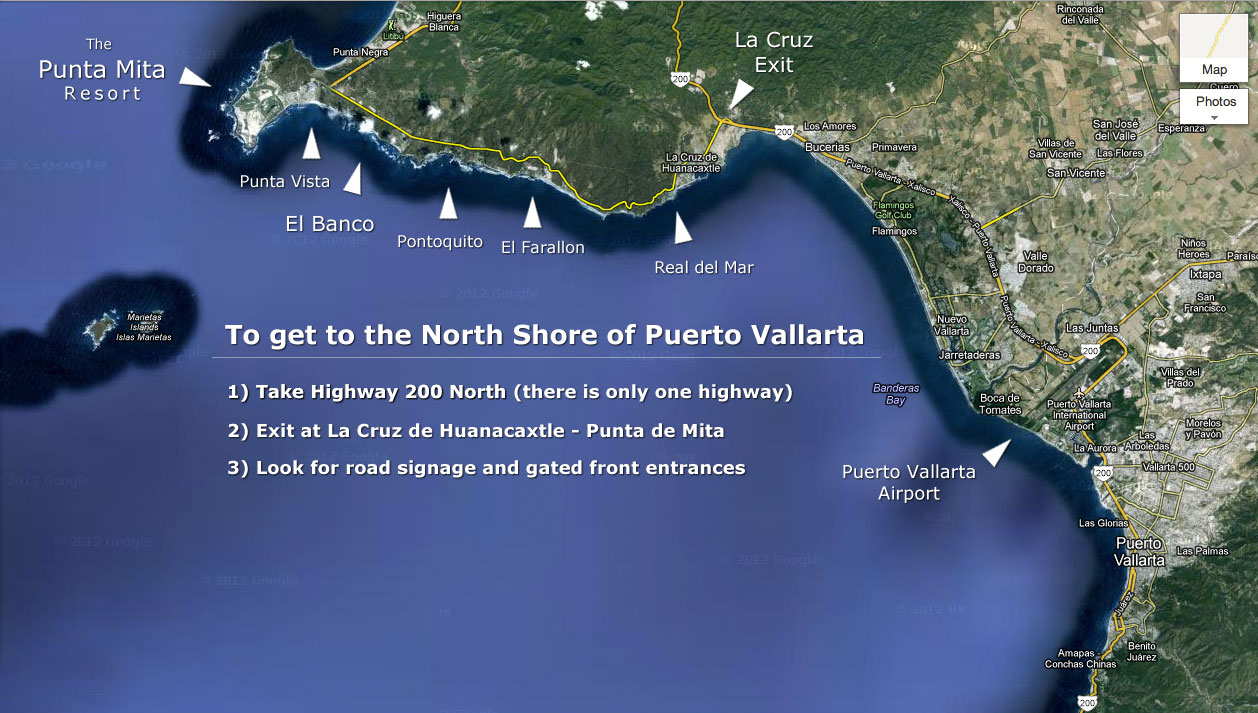 Aerial view map of PVSR - Punta de Mita, Vallarta Nayarit, Mexico