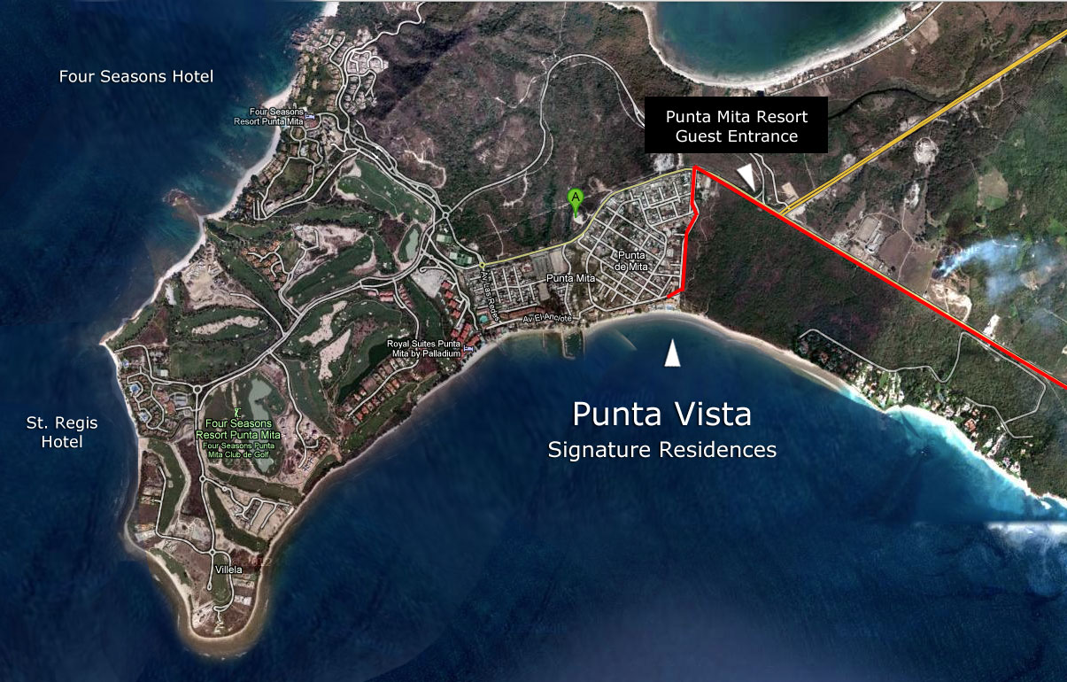 Aerial view map of PVSR - Punta de Mita, Vallarta Nayarit, Mexico